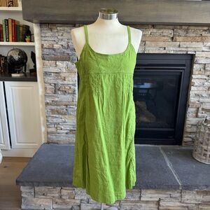 Eileen Fisher Green Spaghetti Strap Sundress Midi